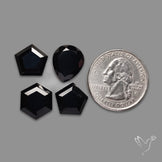 Step Cut Black Spinels Lot