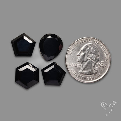 Step Cut Black Spinels Lot
