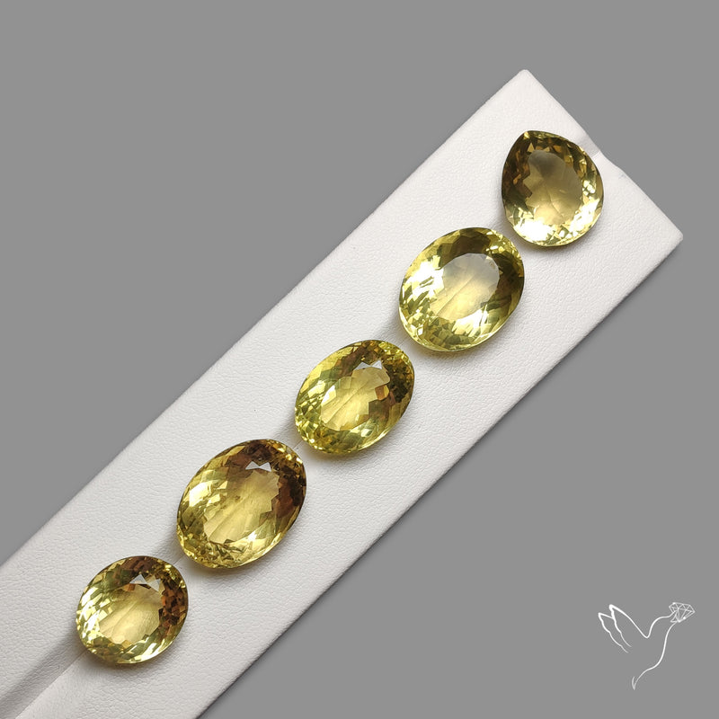 Faceted Green Gold Lemon Quartz