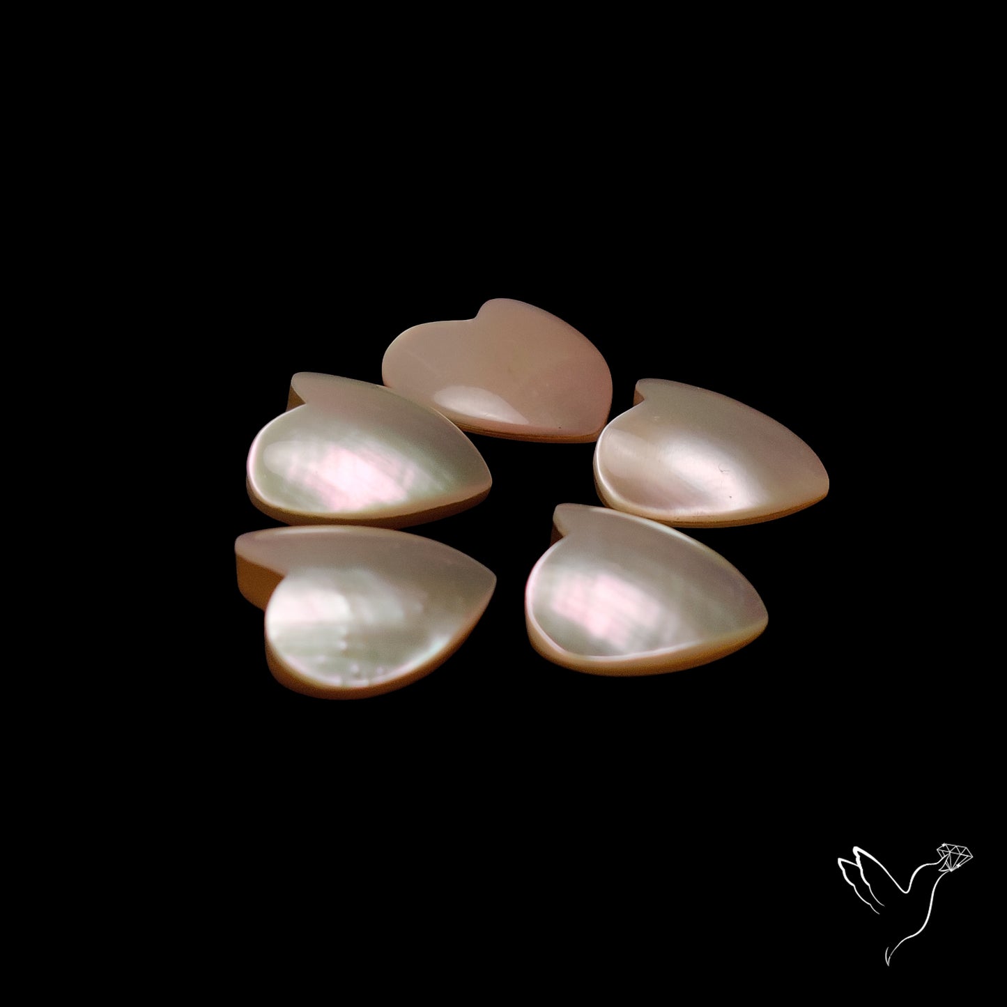 Mother of Pearl Hearts Lot