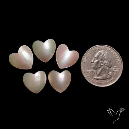 Mother of Pearl Hearts Lot