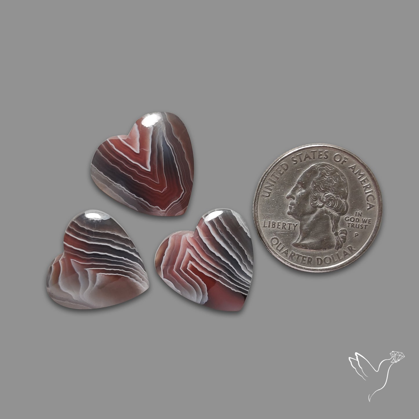 Botswana Agate Hearts Lot