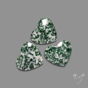 Chrome Diopside In Quartz Hearts Lot