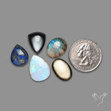 Lapis Lazuli Doublet, Obsidian, Labradorite Opalites Lot