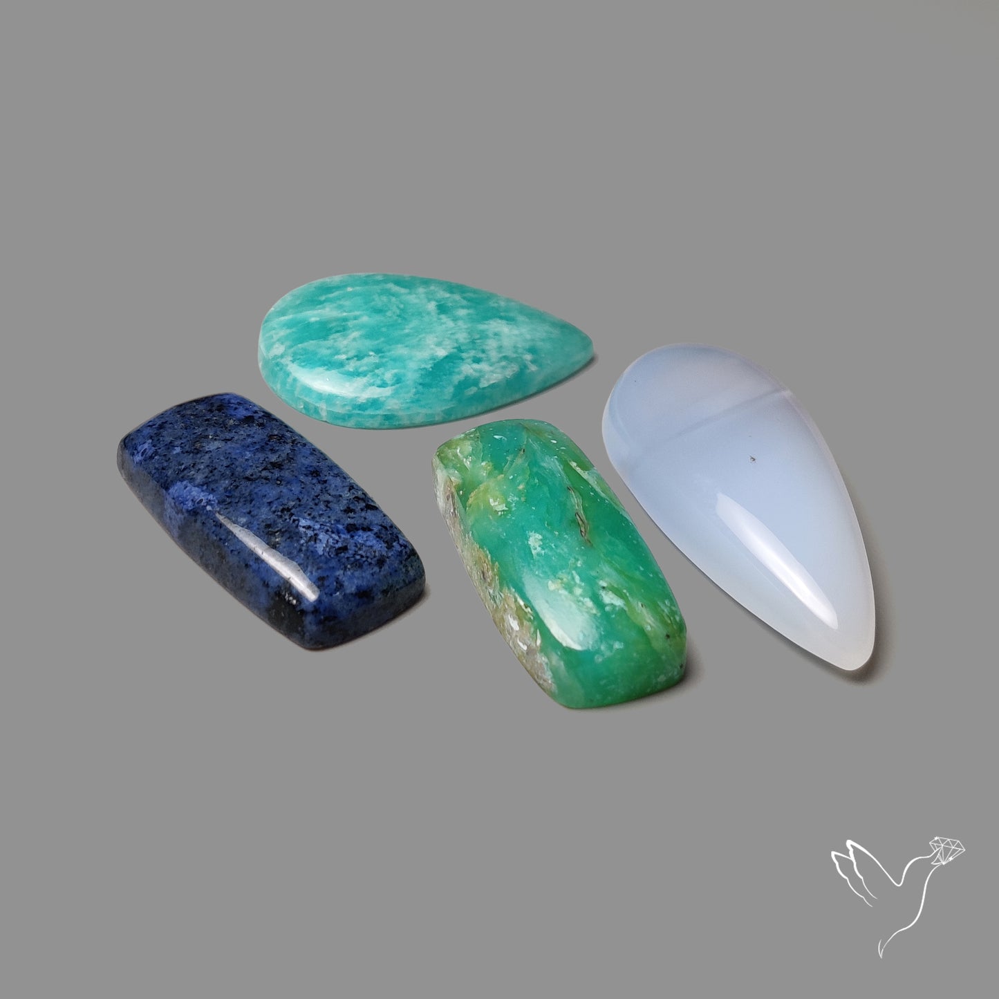Namibian Chalcedony, Amazonite, Azurite, Peruvian Blue Opal Lot