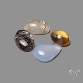 Rutilated Quartz, Chalcedony, Citrine, Rutilated Quartz Lot