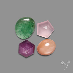 Ruby, Peach Moonstone, Tanzurine and Chalcedony Lot