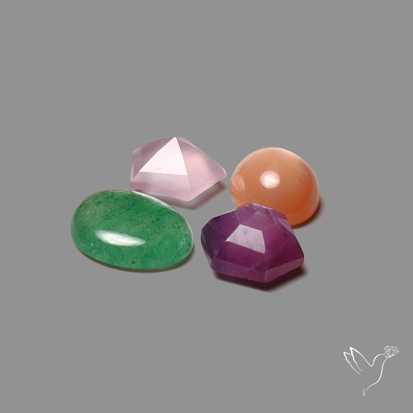 Ruby, Peach Moonstone, Tanzurine and Chalcedony Lot