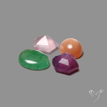 Ruby, Peach Moonstone, Tanzurine and Chalcedony Lot