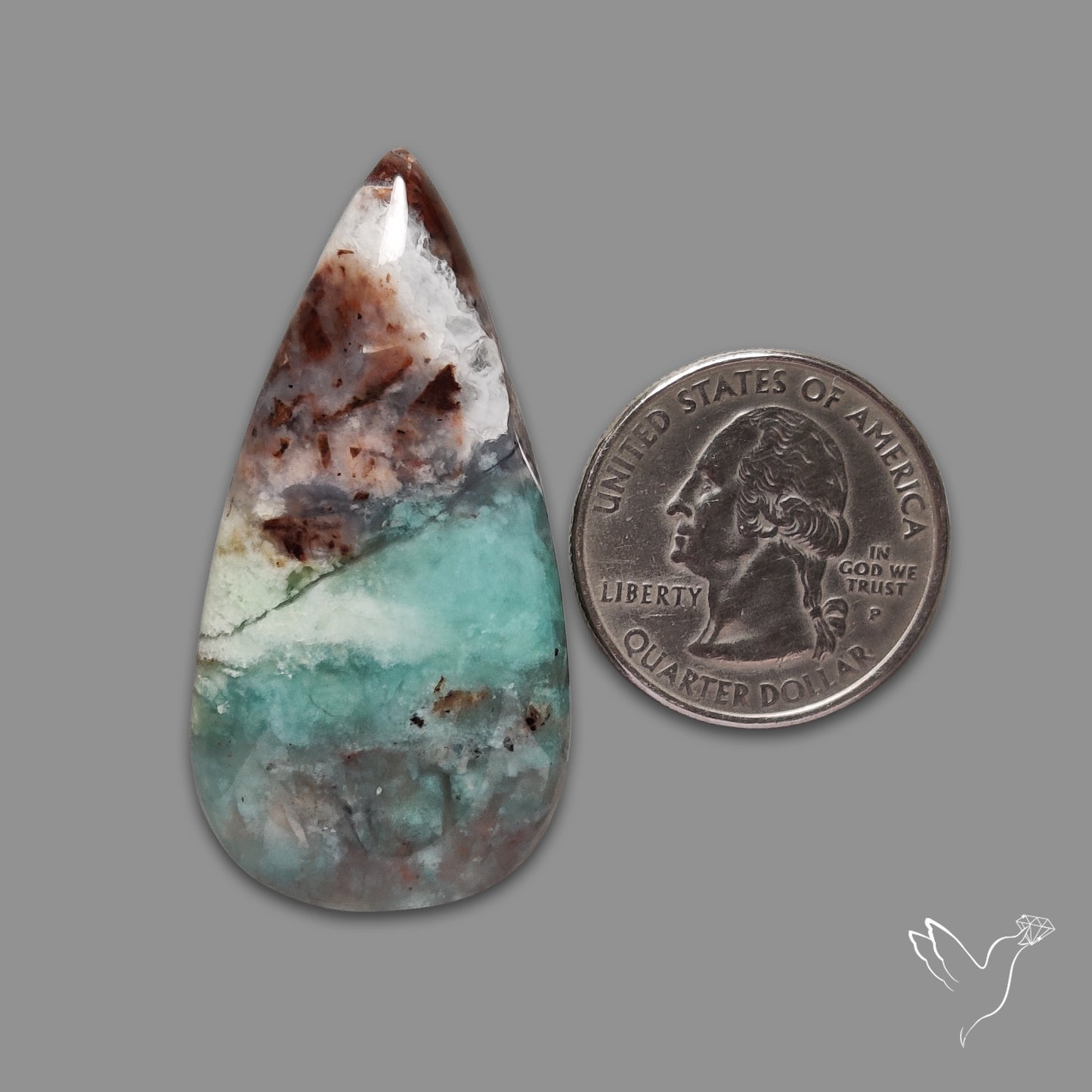 Boulder Aqua Chrysoprase Cabochon
