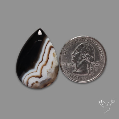 Black Banded Agate Cabochon