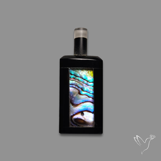 Abalone Shell Inlay Black Onyx Bottle Carving
