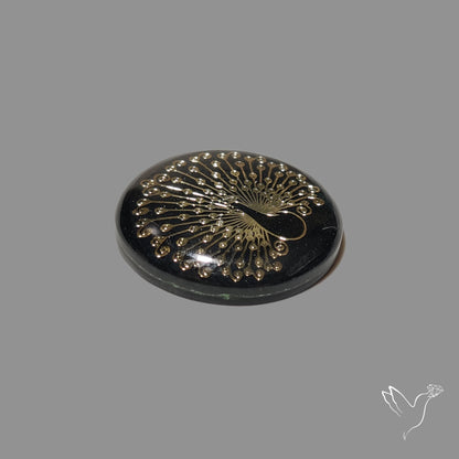 Gilded Peacock inlay in Black Onyx