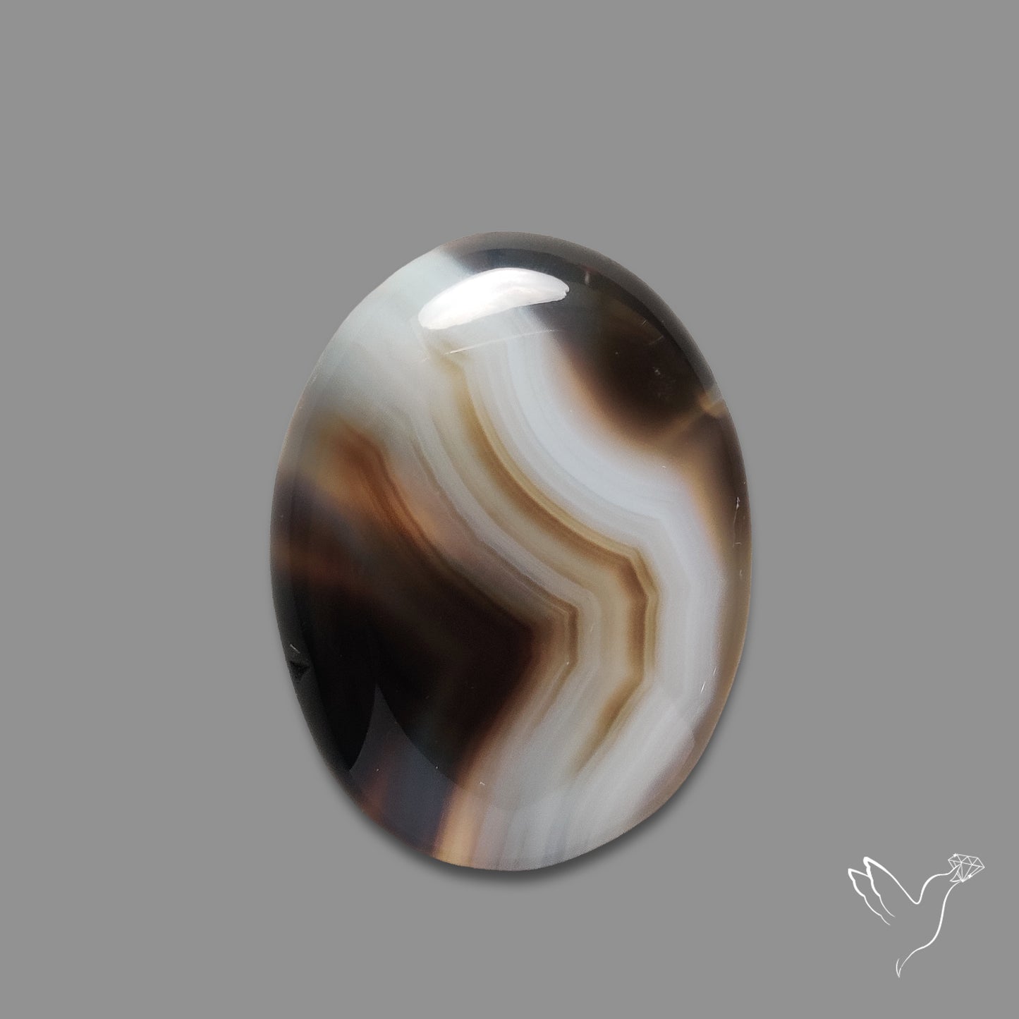 Black Banded Agate Cabochon