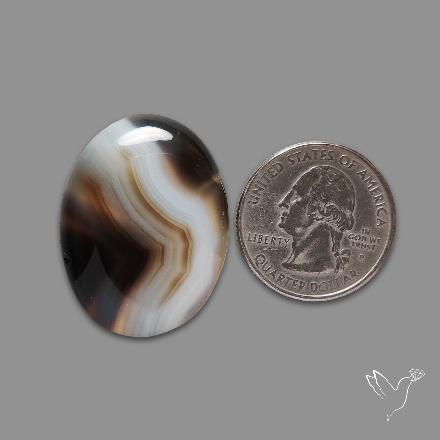 Black Banded Agate Cabochon