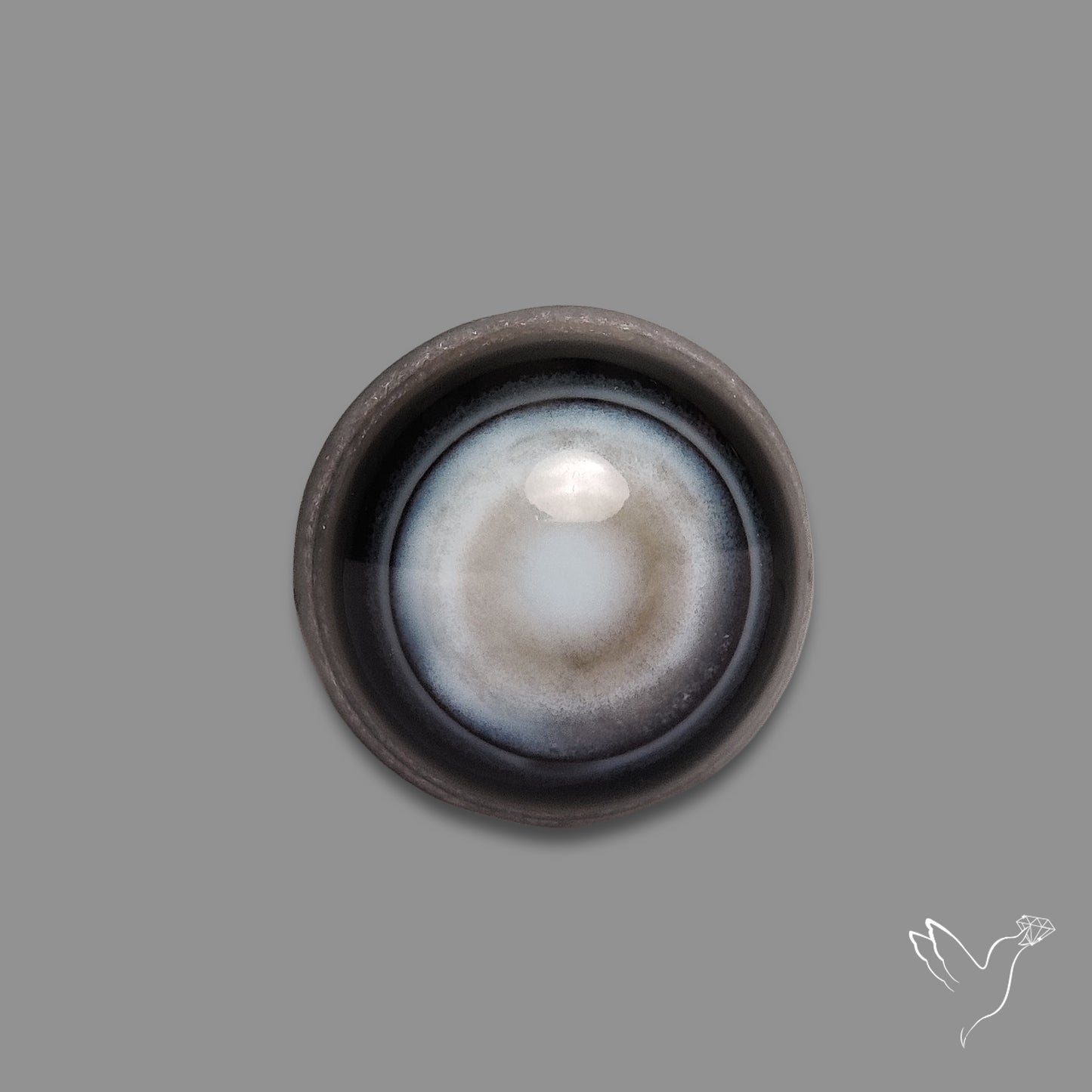 Black Banded Agate Eye Cabochon
