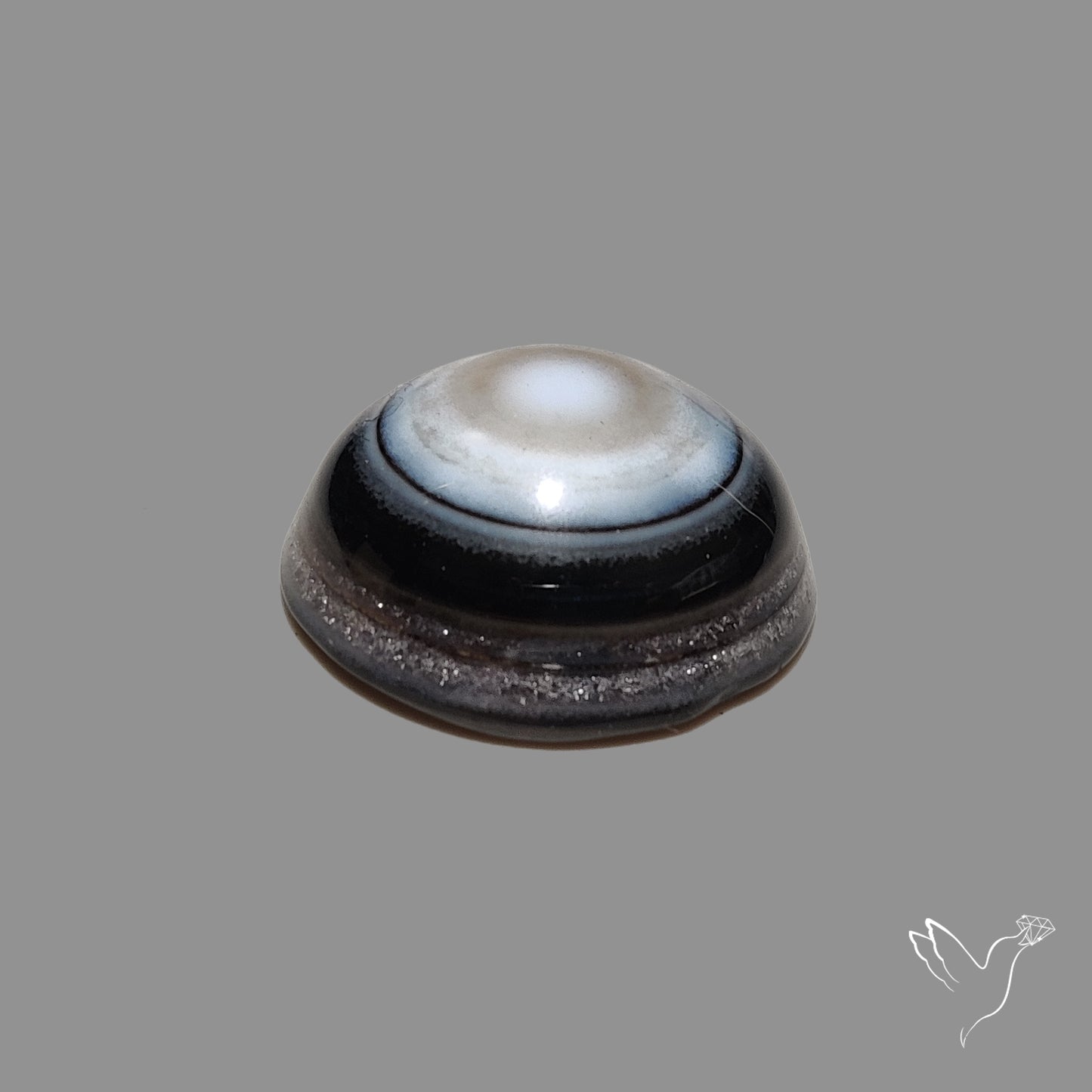 Black Banded Agate Eye Cabochon