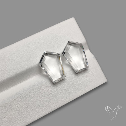Portrait Cut Natural Himalayan Clear Quartz Pair