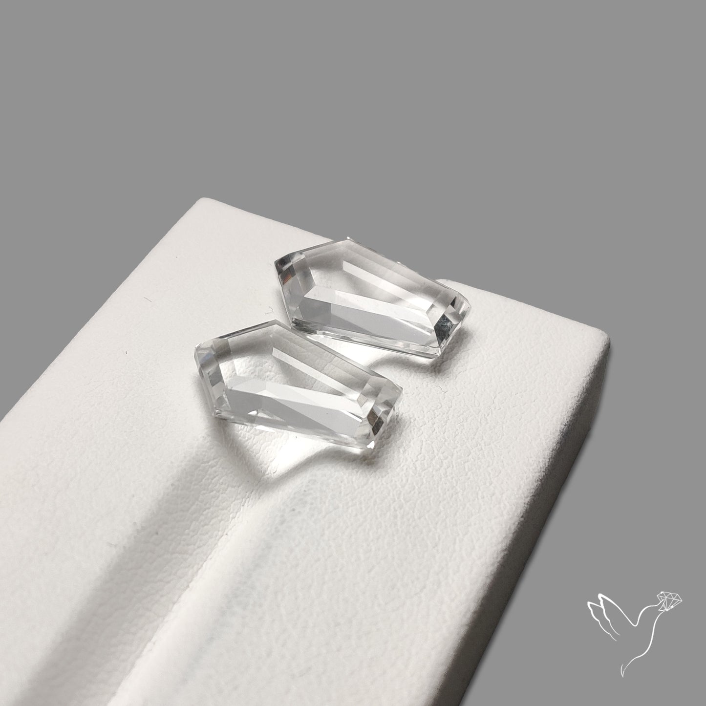 Portrait Cut Natural Himalayan Clear Quartz Pair