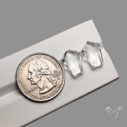 Portrait Cut Natural Himalayan Clear Quartz Pair