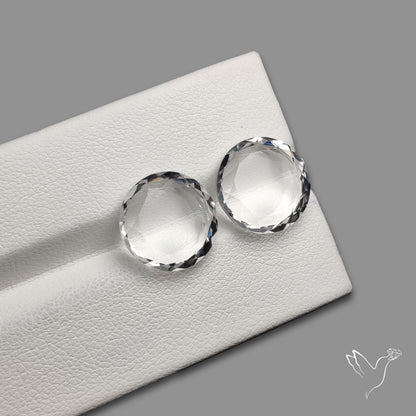 Portrait Cut Natural Himalayan Clear Quartz Pair