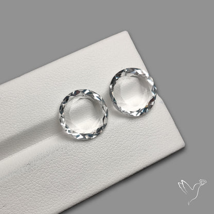 Portrait Cut Natural Himalayan Clear Quartz Pair