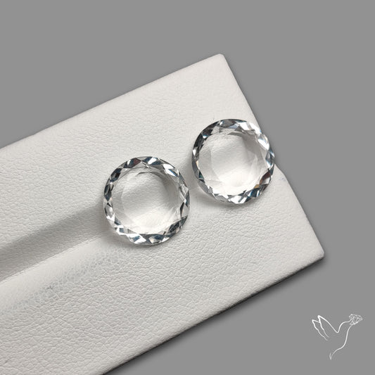 Portrait Cut Natural Himalayan Clear Quartz Pair