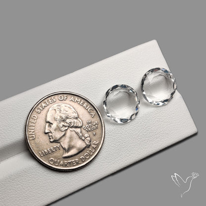 Portrait Cut Natural Himalayan Clear Quartz Pair