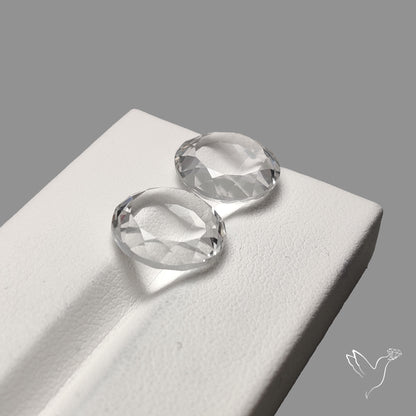 Portrait Cut Natural Himalayan Clear Quartz Pair