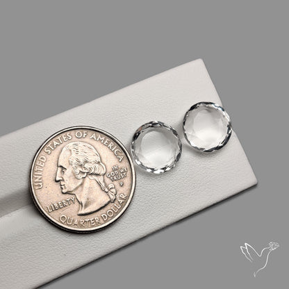 Portrait Cut Natural Himalayan Clear Quartz Pair