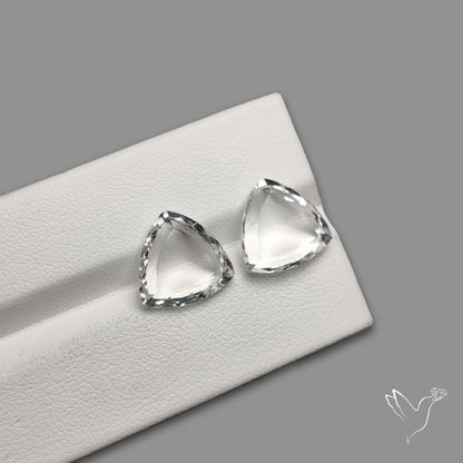 Portrait Cut Natural Himalayan Clear Quartz Pair