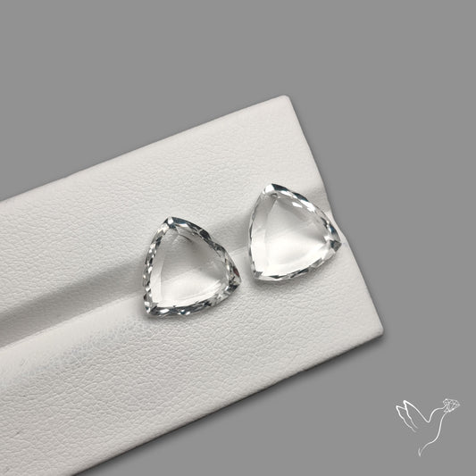 Portrait Cut Natural Himalayan Clear Quartz Pair
