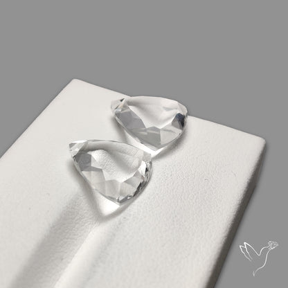 Portrait Cut Natural Himalayan Clear Quartz Pair