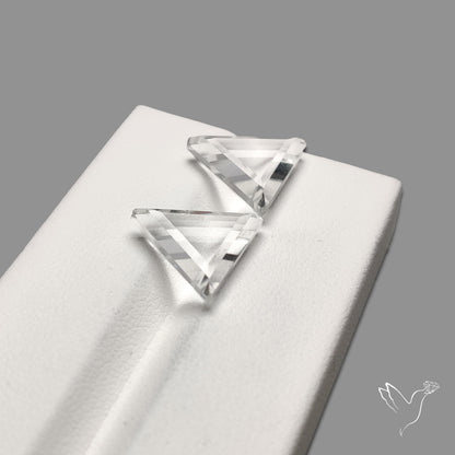 Portrait Cut Natural Himalayan Clear Quartz Pair