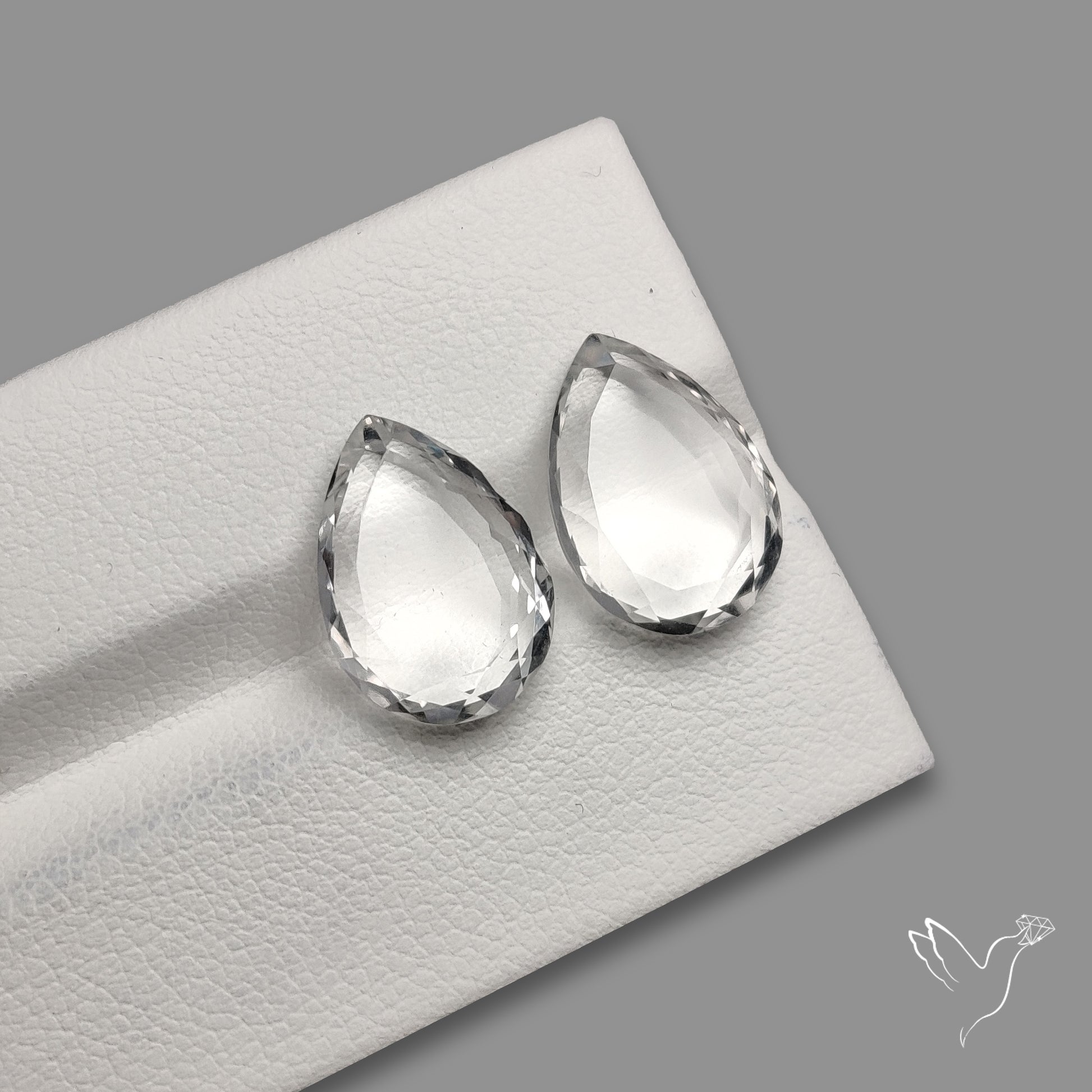 Portrait Cut Natural Himalayan Clear Quartz Pair