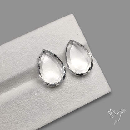 Portrait Cut Natural Himalayan Clear Quartz Pair