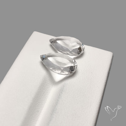 Portrait Cut Natural Himalayan Clear Quartz Pair