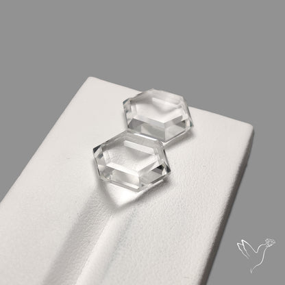 Portrait Cut Natural Himalayan Clear Quartz Pair
