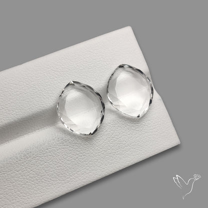 Portrait Cut Natural Himalayan Clear Quartz Pair