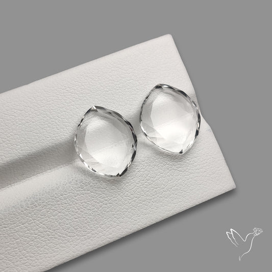 Portrait Cut Natural Himalayan Clear Quartz Pair