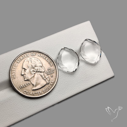 Portrait Cut Natural Himalayan Clear Quartz Pair