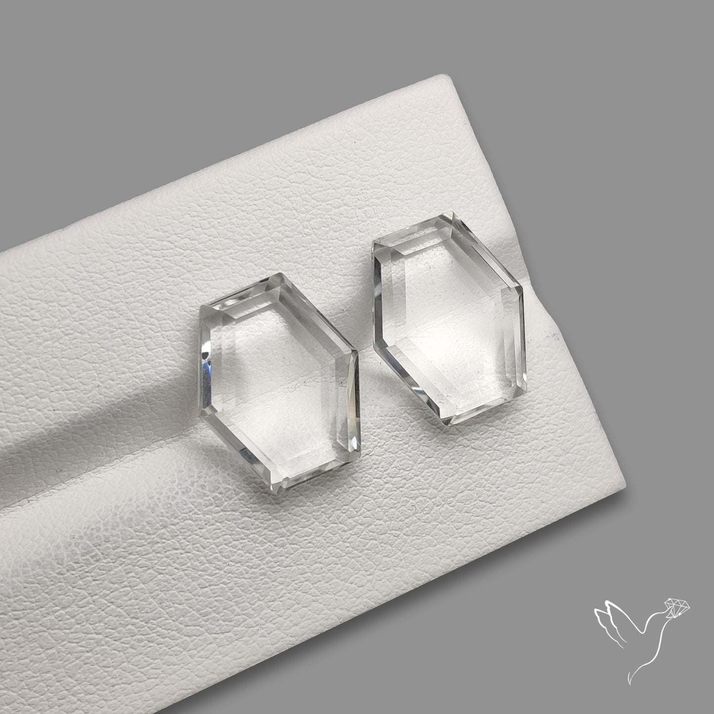 Portrait Cut Natural Himalayan Clear Quartz Pair