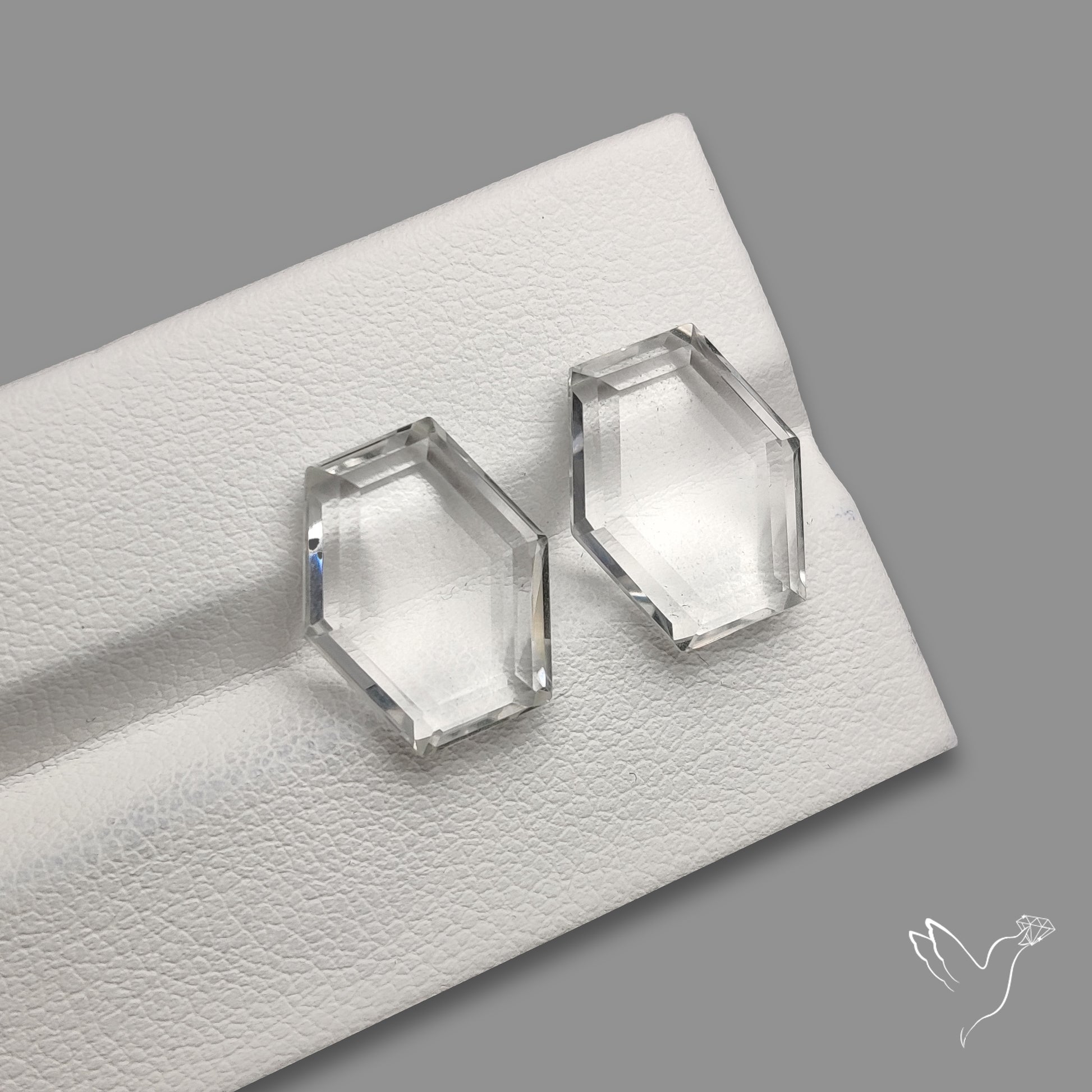 Portrait Cut Natural Himalayan Clear Quartz Pair