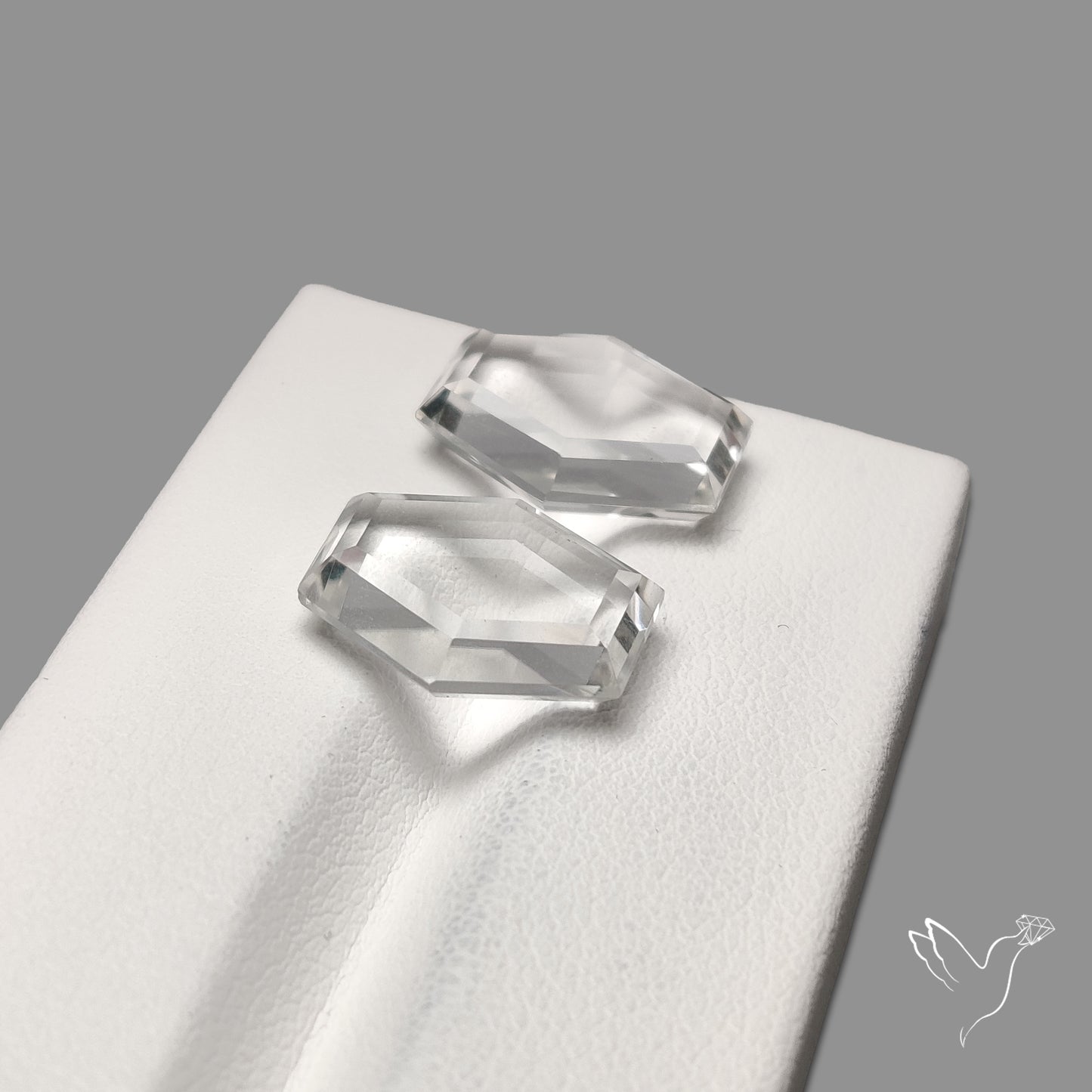 Portrait Cut Natural Himalayan Clear Quartz Pair