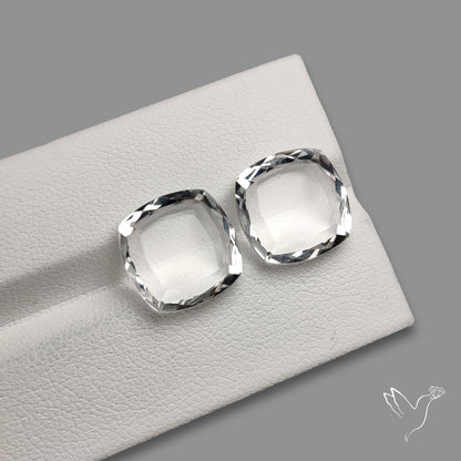 Portrait Cut Natural Himalayan Clear Quartz Pair