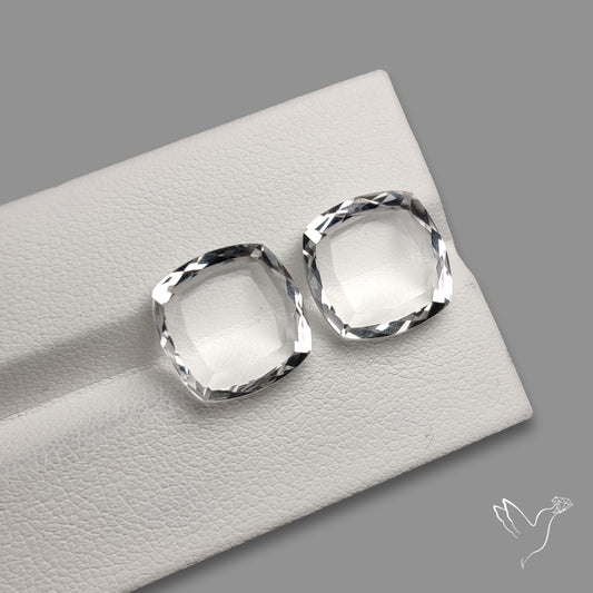 Portrait Cut Natural Himalayan Clear Quartz Pair