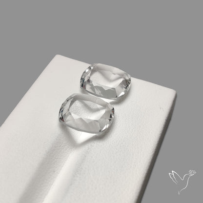 Portrait Cut Natural Himalayan Clear Quartz Pair