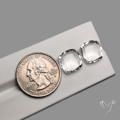 Portrait Cut Natural Himalayan Clear Quartz Pair