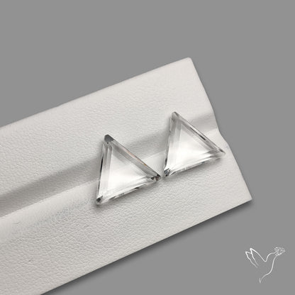 Portrait Cut Natural Himalayan Clear Quartz Pair