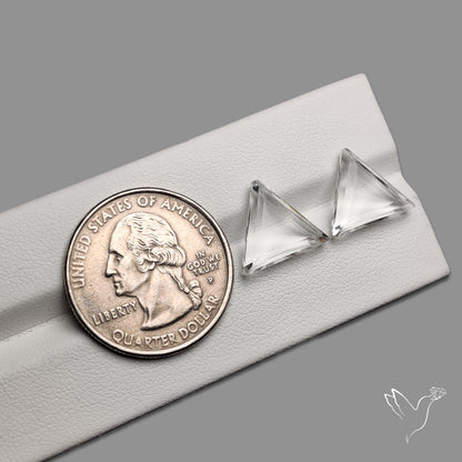 Portrait Cut Natural Himalayan Clear Quartz Pair